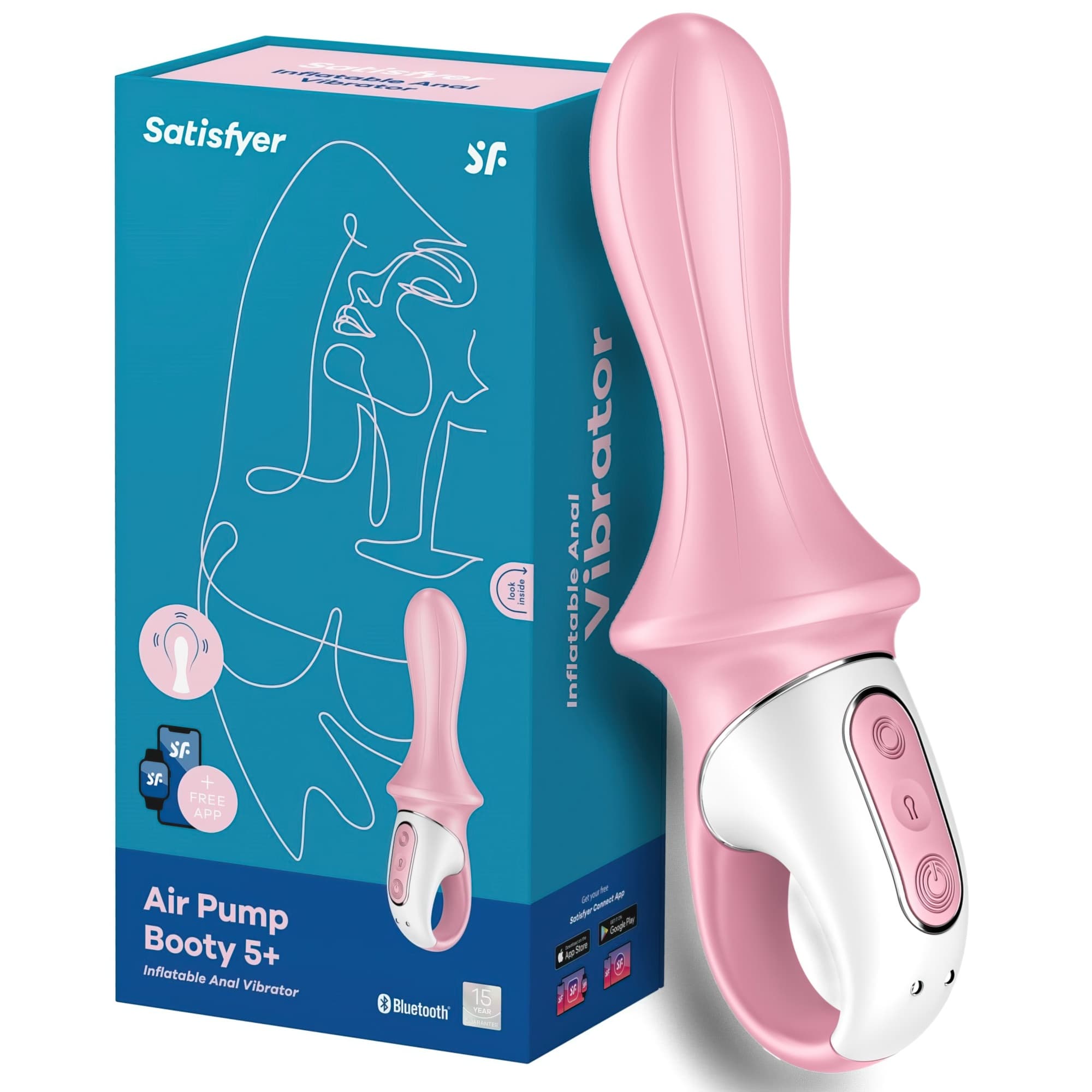 Расширяющийся анальный смарт-вибратор Satisfyer Air Pump Booty 5+ розовый — фото 1